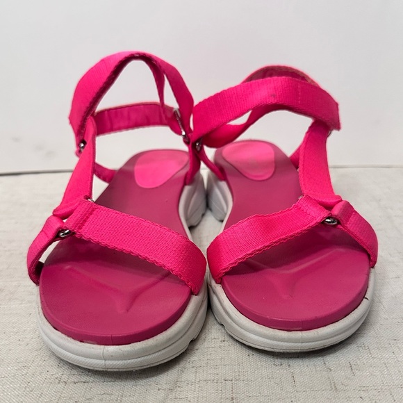 Women’s Hot Pink Strappy Wedge Sandals – Size 10 | Velcro Closure - Picture 4 of 9